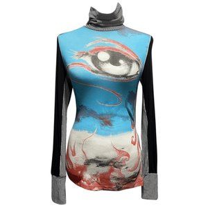 Nuvula Spacadelic Turtleneck Shirt Art Graphic Long Sleeve Shirt